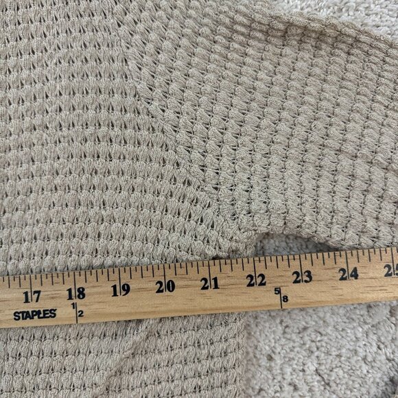 ColdWater Creek Sweater Cardigan Duster Womans 1X 18 Open Front Tan Stretch Knit - Picture 13 of 16